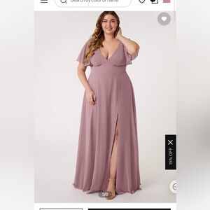 Size 14 Azazie kimber dress in dusty rose